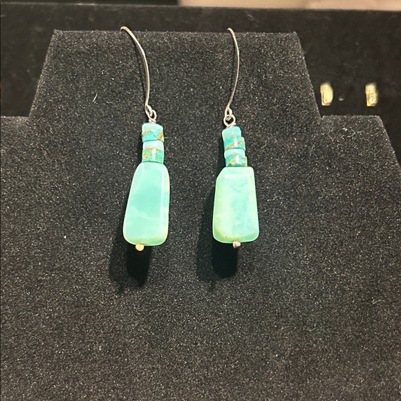 Jewelry - Vintage Mexico Silver & Turquoise Dangle Earrings